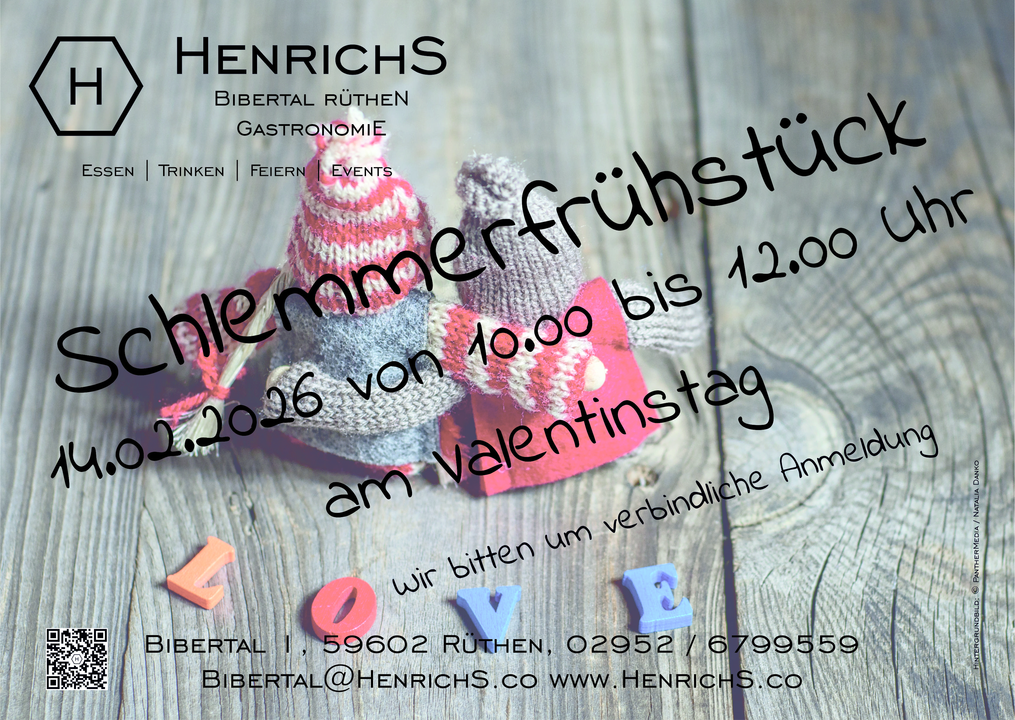 Flyer Schlemmerfr&uuml;hst&uuml;ck zum Valentinsstag
